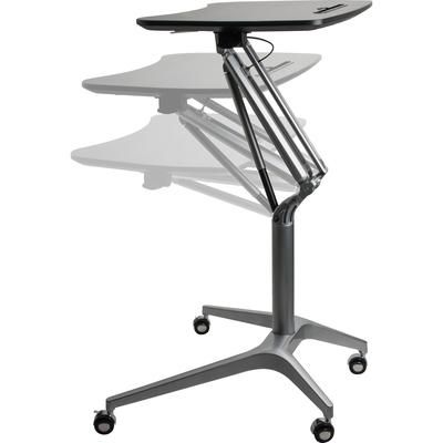 Lorell 84838 Height Adjustable Mobile Desk, 28-1/4" x 18-3/4" x 41", Black