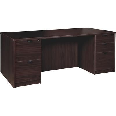 Lorell PD3672DPES Double-pedestal Desk F/F B/B/F, 72" x 36" x 29", Espresso LLRPD3672DPES
