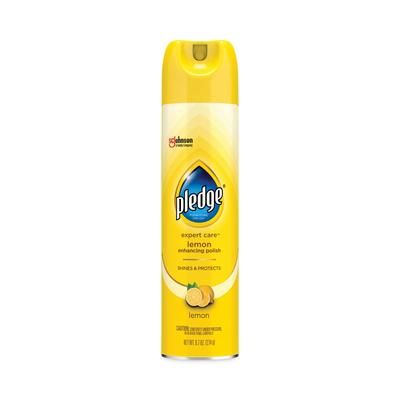 Pledge 336298 Furniture Polish, Lemon, 9.7 oz Aerosol Spray, 6/Carton - Case of 6