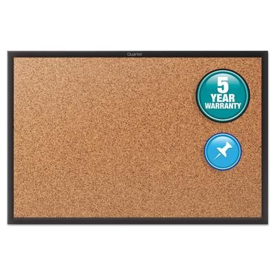 Quartet® 2301B Classic Series Cork Bulletin Board, 24x18, Black Aluminum Frame QRT2301B