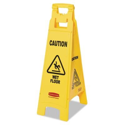 Rubbermaid FG611477YEL Caution Wet Floor Sign, 4-Sided, 12 x 16 x 38, Yellow 6114-77YL