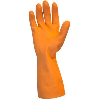 The Safety Zone GRFOMD1SF Orange Neoprene Latex Blend Flock Lined Latex Gloves - Chemical Protection - Medium Size - Orange - Dozen SZNGRFOMD1SF