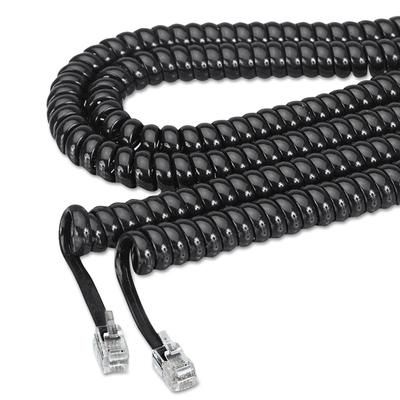 Softalk 42261 Coiled Phone Cord, Plug/Plug, 25 ft., Black SOF42261