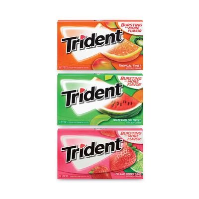 Trident® 22000891 Sugar-Free Gum, Fruit Variety, 14 Pieces/Pack, 20 Packs/Box