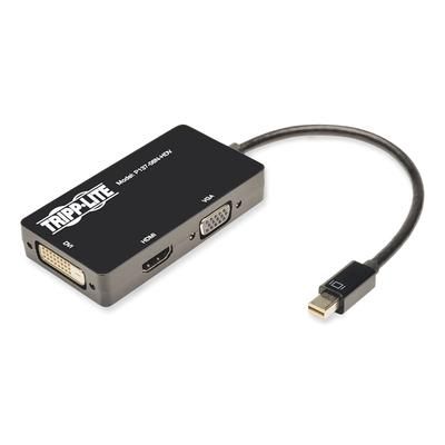 Tripp Lite P13706NHDV Keyspan Mini DisplayPort to VGA/DVI/HDMI All-in-One Adapter/Converter, Thunderbolt 1 and 2, 6"