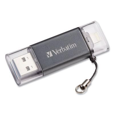 Verbatim 49301 Store-N-Go Dual USB 3.0 Flash Drive, 64GB, Graphite VER49301