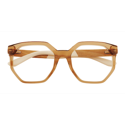 Unisex s geometric Brown Acetate,Mixed Wood Prescription eyeglasses - Eyebuydirect s Arboreal