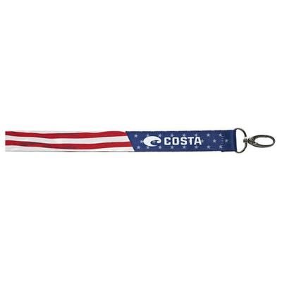Costa American Lanyard - White/Blue/Red