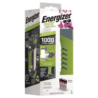 Energizer Pro Series Work Light, Rechargeable Lithium Ion/3 AA Batteries (Included), Gray/Green (EVEENYPWL31)