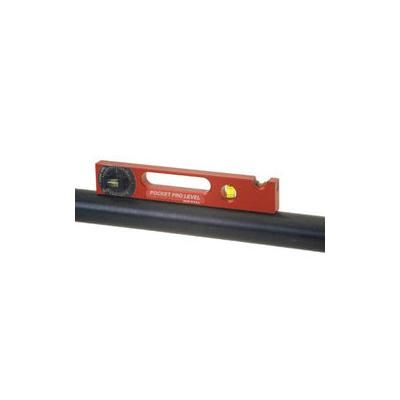 Flange Wizard Pocket Pro Level, 9 in L, 3 Vials, Anodized Aluminum (496-PP-200)