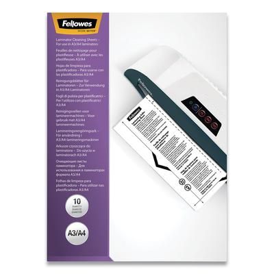 Fellowes Laminator Cleaning Sheets, 3 to 10 mil, 8.5" x 11", White, 10/Pack (FEL5320603)