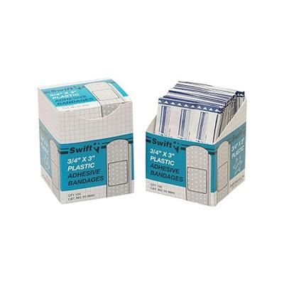Honeywell Adhesive Bandages, 3/4 in x 3 in Strips, Plastic (714-010045)