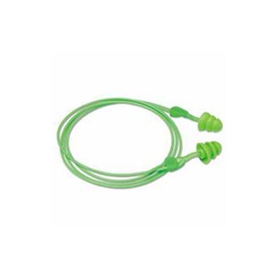 Moldex Glide Trio Reusable Twist-In Earplugs, TPE, Green, Corded (507-6445)