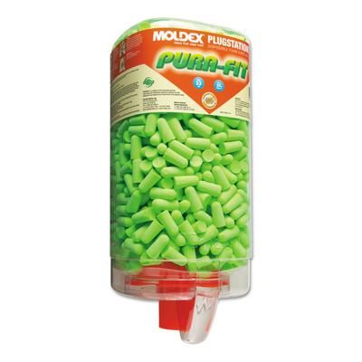 Moldex PlugStation(R) Earplug Dispenser, Disposable Plastic Bottle, Foam Earplugs, Bright Green, Pura-Fit(R) (507-6845)