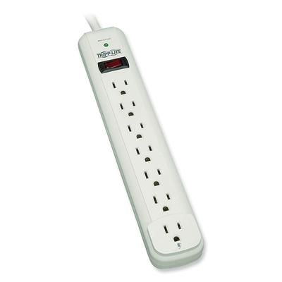 Tripp Lite TLP712 Surge Suppressor, 7 Outlets, 12 ft Cord, 1080 Joules, Light Gray