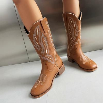 Retrò Vintage Hippie Anni '70 Scarpe Stivali western Hippie Cowboy del West Jacquard Costume Per donna Carnevale Mascherata Vacanza Festa / Sera Abbigliamento quotidiano Adulti Scarpe