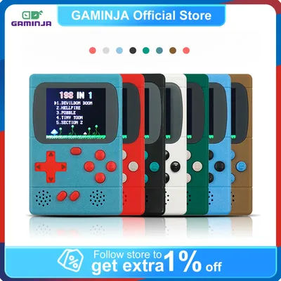 GAMINJA GC36 Built in 198 Games Mini Retro Video Game Console 2.4inch TFT Color Screen 8-Bit Handheld Game Player Childrens Gift