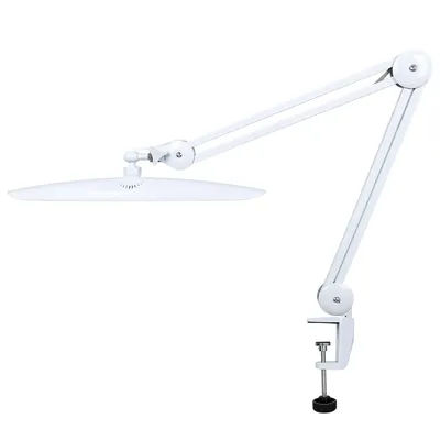 LED Task Desk Lamp 19 Inches Metal Swing Arm Eye-Caring Lash Extensions Lamp 117PCS LEDs for Nail Crafts Reading Head Work Lamp