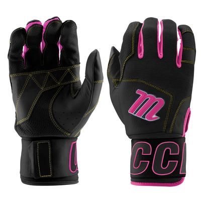 Marucci Blacksmith V2 Adult Baseball Batting Gloves Black/Pink