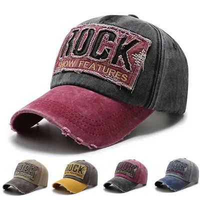Casquette de baseball en coton brodé lettre Rock pour hommes et femmes, Gorras Snapback, sports de plein air, chapeau de soleil, haute qualité