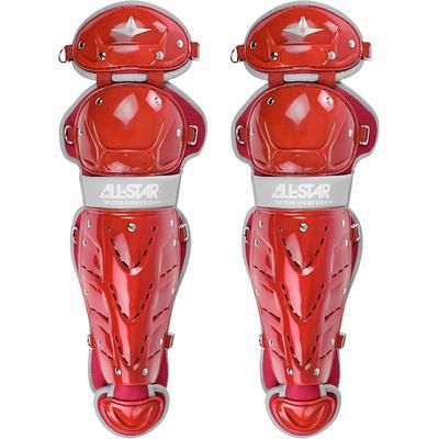 All Star Top Star Catcher's Leg Guards - Ages 9-12 Scarlet
