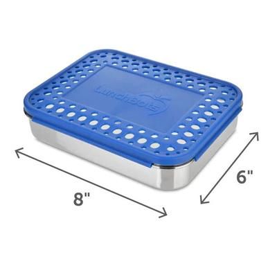 LunchBots Large Cinco Bento 5 Compartment Lunch Box - Blue Dots