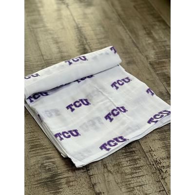 Three Little Anchors College Swaddle Blanket - Texas Christian University Horned Frogs