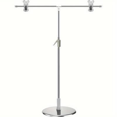 TEMU Adjustable Photography Backdrop Stand With Clamps - Stainless Steel, Floor Mount For Video Studio & Retail Display