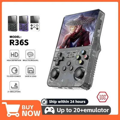 BOYHOM R36S Retro Video Game Console Linux System 3.5 Inch IPS Screen Portable Pocket Player 64GB 128G Games best Kids gifts