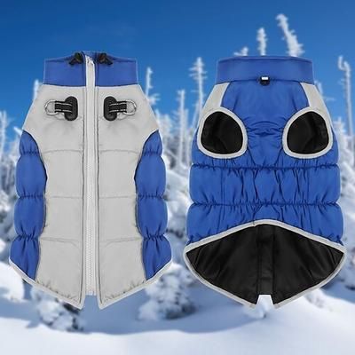 Cane Cappotto Giacca Giacca Imbottita Riflettente Impermeabile Antivento Caldo All'aperto Medio Grande