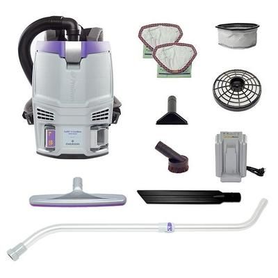 ProTeam GoFit 3 Cordless 8Ah 3 qt. Commercial Backpack Vacuum 107778 with Xover Multi-Surface Telescoping Wand Tool Kit 107100