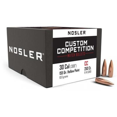 Nosler Custom Competition Rifle Bullet .30 Caliber 155gr HPBT 250ct 53169