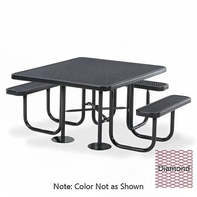 Wabash Valley SG155D Signature ADA Outdoor Table w/ Seats - 69 1/2" x 74 3/8", Steel, Diamond