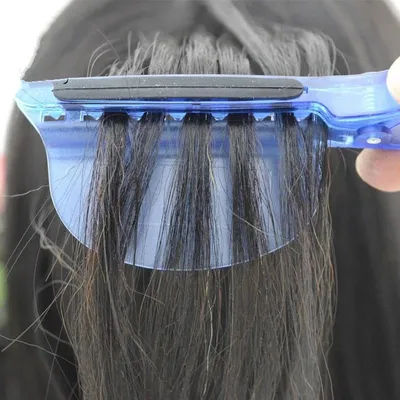 Wholesale 2 IN 1 Heat Insulation Protector Shield+Sectioning Hair Clips for dressers Salon Tools Extension