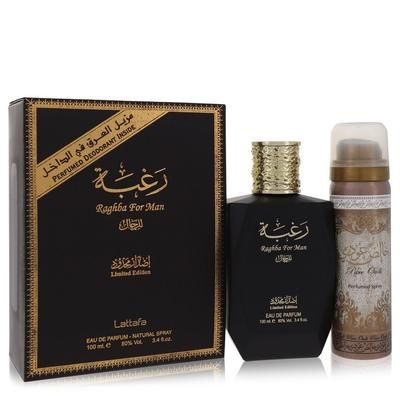 Lattafa Raghba Man For Men By Lattafa Eau De Parfum Spray Plus 1.7 Oz Deodorant Spray 3.4 Oz