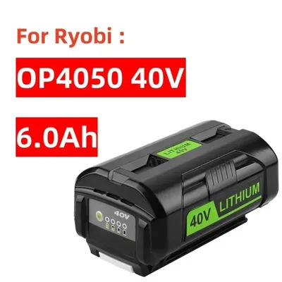 40V 6000MAH Lithium-ion Batteries for Ryobi Series Wireless Power Tools OP4040 OP4026 OP4030 OP4050 OP4060A OP40201 OP40301