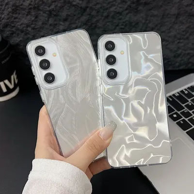 Luxury Laser Matte Case For Samsung Galaxy S25 S22 S24 Ultra S21 S23 S24 FE A55 A15 A16 A35 A25 A53