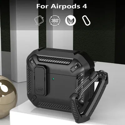 Luxury Switch Earphone Case For Airpods 4 Pro 2 3 Case Shockproof Cover For Apple AirPods Pro 2 3 1 Cases Accessories Keychain