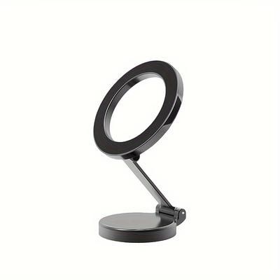 TEMU New Metal High-strength Magnetic Car Mobile Phone Holder Foldable 360-degree Rotatable Car Dashboard Navigation Mobile Phone Holder