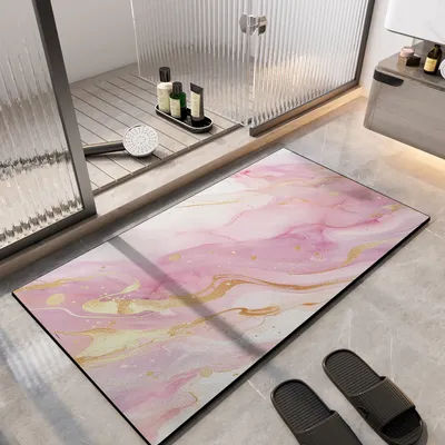 Diatomaceous Earth Bath Mat Absorbent Bathroom Rug Non Slip Foot Mats Quick Dry Shower Floor Pad Toilet Carpet Washable