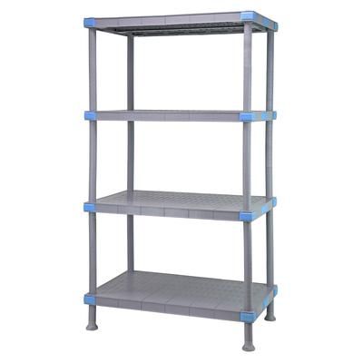 Quantum Food Service QP213074SS-4 30" NSF 4-Tier Polymer Shelf - Millenia, 21"W, 74"H, Gray