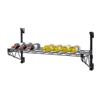 Quantum Food Service WC14-1448WBK Commercial Wine Shelf w/ 12 Bottle Capacity, Black