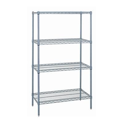Quantum Food Service WR63-2454GY 54" NSF 4-Tier Epoxy Coated Wire Shelf Kit - 24"W, 63"H, Gray