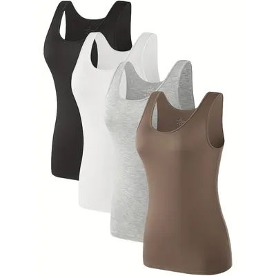 Gilet sans Manches Multifonctionnel pour Femme, Haut Décontracté à Col Rond, Couleur Unie