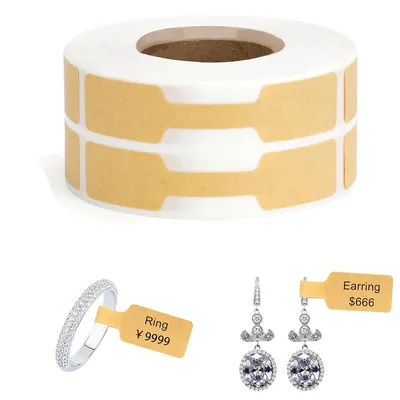 500pcs Jewelry Price Labels Kraft Paper Display Necklace Bracelets Ring Tags Self Adhesive Stickers Packaging Small Businesses