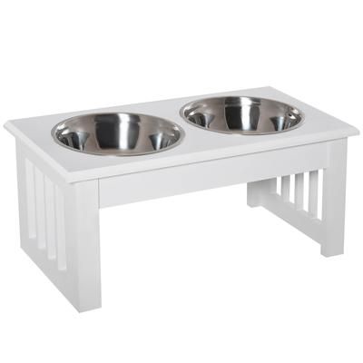 TEMU Raised Dog Feeding Bowls With Stand For Extra Dogs Elevated Twin Stainless Steel Pet Bowls