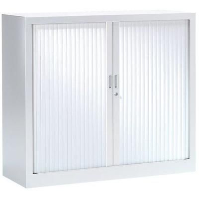 Armoire Basse À Rideaux 120 X 100 Cm 9016 Blanc 9016 - Vinco