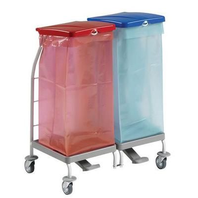 Support Sac Avec Pédale Et Couvercles - 2x70l - TTS
