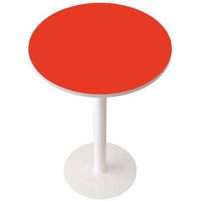 guéridon haut pied métal ø 80 cm plt. rouge- manutan expert