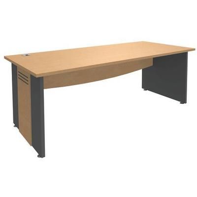 Bureau Droit Pieds Panneaux Quatuor 160 X 80 Cm Hêtre/anthracite - Manutan Expert
